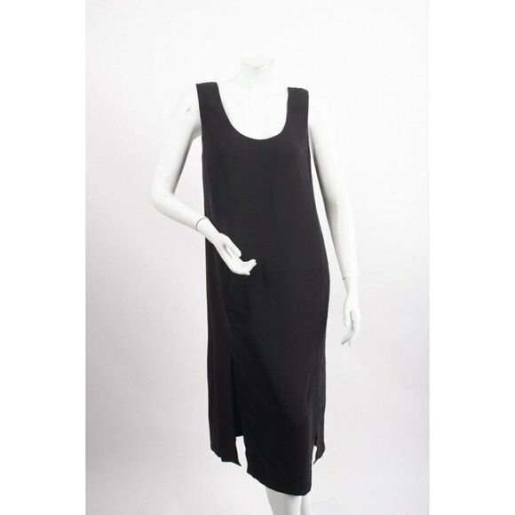 Massimo Dutti Womens Flowing Dress US 6 EU 38 Black Midi Sleeveless 6632/515 NWT - Picture 1 of 6